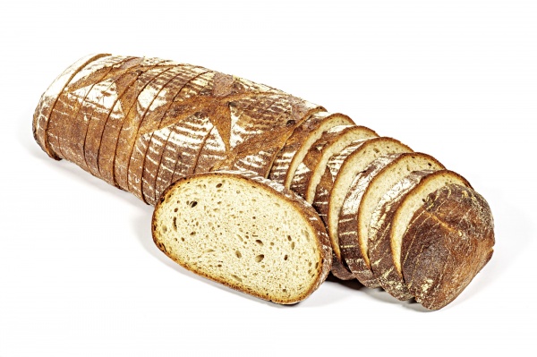 Pan de aspecto rústico elaborado a base de trigo, centeno y espelta. Cortado en rebanadas gruesas. Ideal para desayuno, brunch y meriendas.