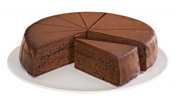 Auténtica masa sacher, preparado de albaricoque (11%) y un glaseado de cacao (17%), este exquisito pastel combina a la perfección la intensidad del chocolate con un toque afrutado.
