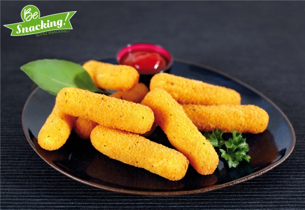 Tiras de auténtica mozzarella cubiertas de un crujiente rebozado. Ideales como aperitivo o para picotear!